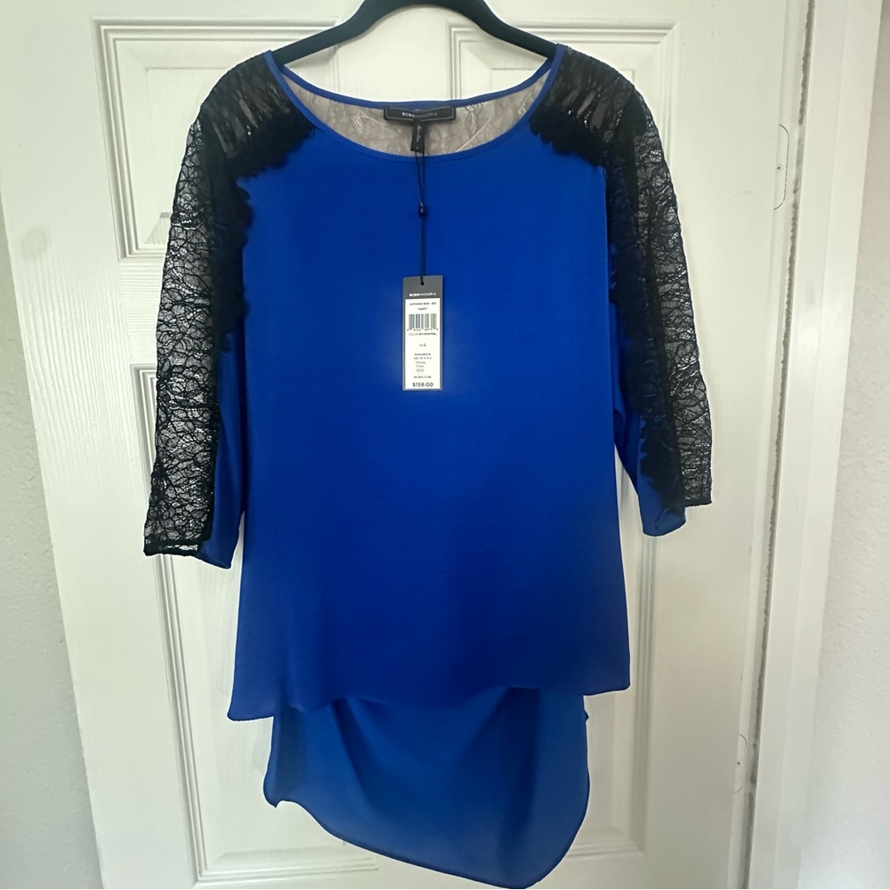 BCBG Blue Open Back Top